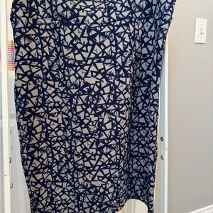 NWT LuLaRoe Navy and Beige Geometric Pencil Skirt